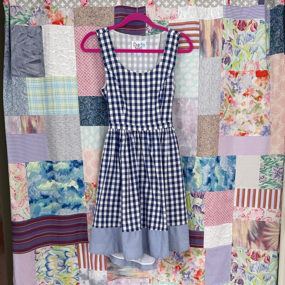 Bea & Dot by Modcloth Blue and White Gingham Vintage style Dress